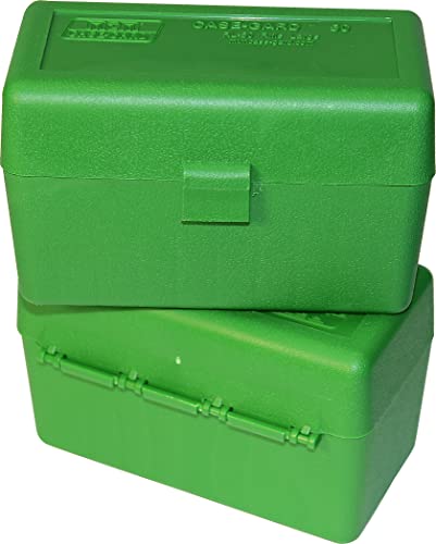 MTM 50 Round Flip-Top Rifle Ammo Box 270 Win 280 Rem 30-06, Green