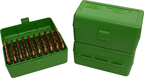 MTM 50 Round Flip-Top Rifle Ammo Box 270 Win 280 Rem 30-06, Green