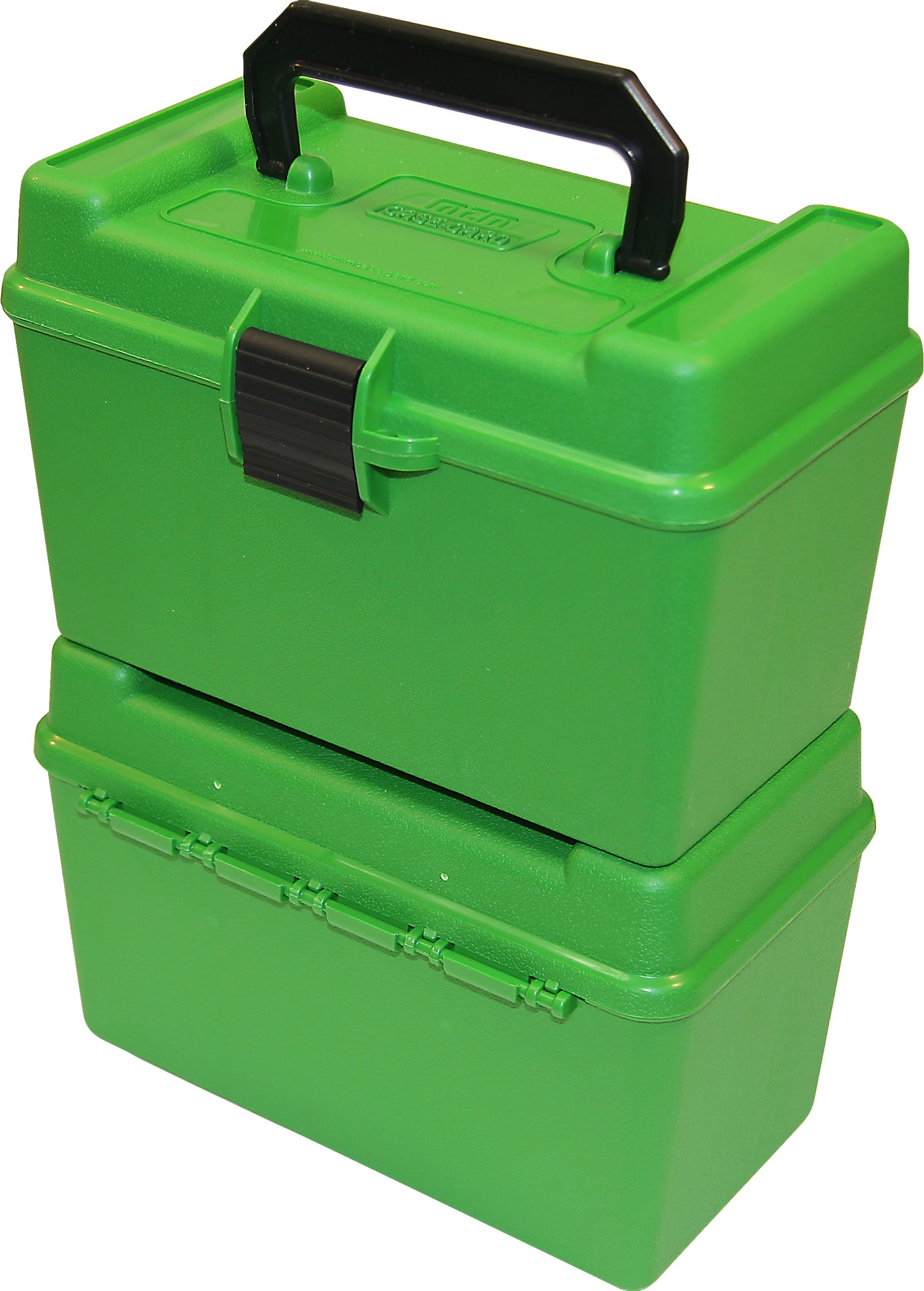 MTM H50-XL-10 H50-XL Deluxe 50 Round Rifle Ammo Box 270 300 WSM 300 338 Rem Ultra Mag 338 Lapua Mag, Green