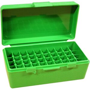 mtm 50 round flip-top ammo box 41/44 cal (green) , 1.75"