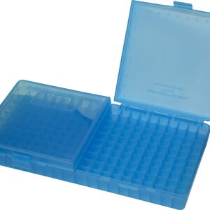 MTM Case-Gard P-200 Series Flip Top Handgun Ammo Box .45 ACP/.40 S&W and Similar Rounds Holds 200 Rounds Clear Blue