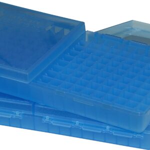 MTM Case-Gard P-200 Series Flip Top Handgun Ammo Box .45 ACP/.40 S&W and Similar Rounds Holds 200 Rounds Clear Blue