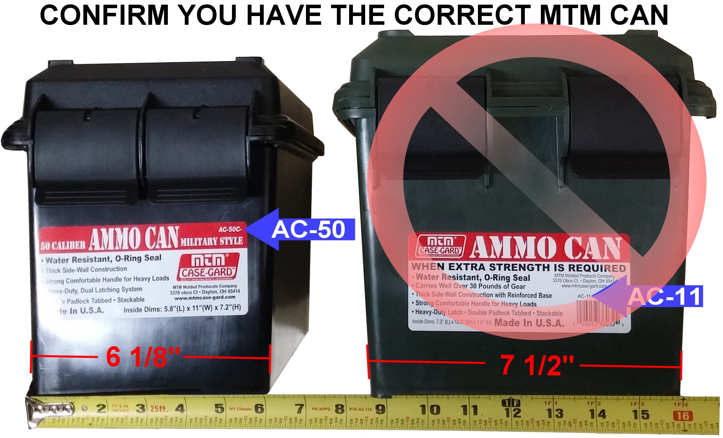 Case Club 24 Magazine Holder 50 Cal Ammo Can Foam to Fit MTM (Pre-Cut, Closed Cell, Military Grade Foam)(MTM .50cal)