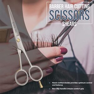 MTM PRO Hair Cutting and Hairdressing Scissors 6 Inchs, Premium Stainless Steel shears with smooth Razor & Sharp Edge Blades, for Salons, Professional Barbers, Men & Women, Kids, Adults, & Pets