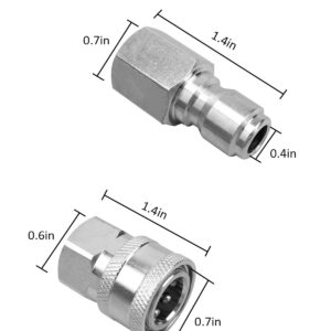 𝟐𝟎𝟐𝟒 𝐍𝐞𝐰 NPT 3/8 Inch Stainless Steel Male and Female Quick Connector Kit, Pressure Washer Adapters Hose Quick Connector Internal Thread 8 Sets