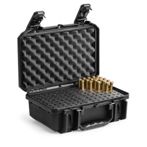 evergreen 112 round rifle ammo/bullet locking storage case - travel safe/mil spec/waterproof/usa made - for 300 308 .300 .243 winchester, 223 .22-250 .25-06 remington, h&h