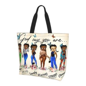 tazlibno tote bag for women african american tote bag shoulder handbag black queen women casual shoulder bag ，premium quality