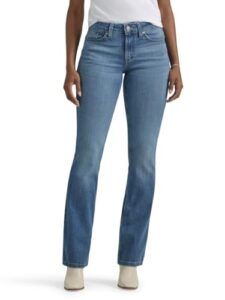 lee women's legendary mid rise bootcut jean heritage fade 8 short