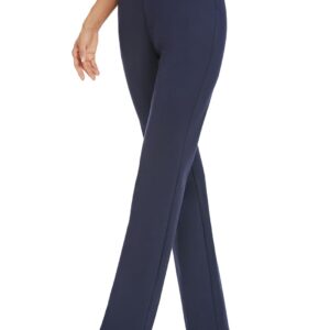 iChosy Women's Stretchy Straight Leg Dress Work Pants Business Office Casual Slacks with Pockets Navy32 0