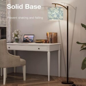 Arc Floor Lamp color floral pattern for wrapping fabric seamless pattern decorative Modern Tall Standing Lamp Dimmable with Remote Adjustable Drum Shade Footswitch for Living Room Bedroom Office