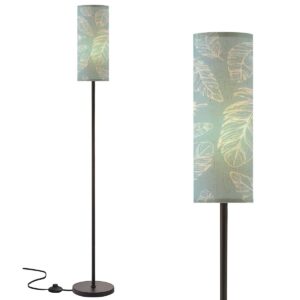 modern standing lamps beautiful feathers a bird repeating texture fabric boho style minimalist floor lamp metal pole lamp with linen lampshade for bedroom living room office nursery reading