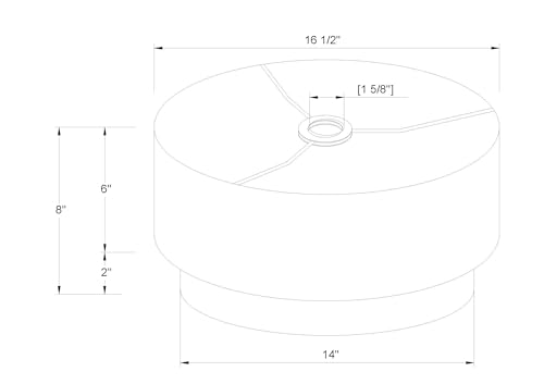 Artiva USA 16.5"X16.5" X 8"H Large Premium Double Drum Linen Shade - Pure White, Fully Assemble, Fit most Arched/Arc Floor Lamp