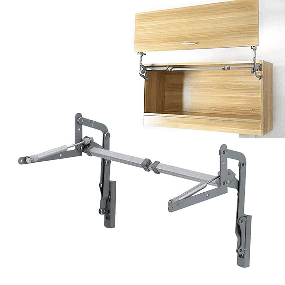 GYKLE Cabinet Door Hinges, Folding Lift up Top Table Vertical Swing Lift Up Stay Pneumatic Arm Kitchen Mechanism Hinges Durable Silent