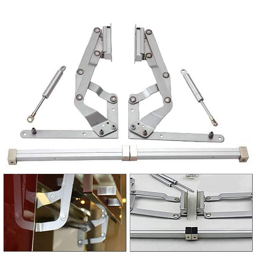 GYKLE Cabinet Door Hinges, Folding Lift up Top Table Vertical Swing Lift Up Stay Pneumatic Arm Kitchen Mechanism Hinges Durable Silent