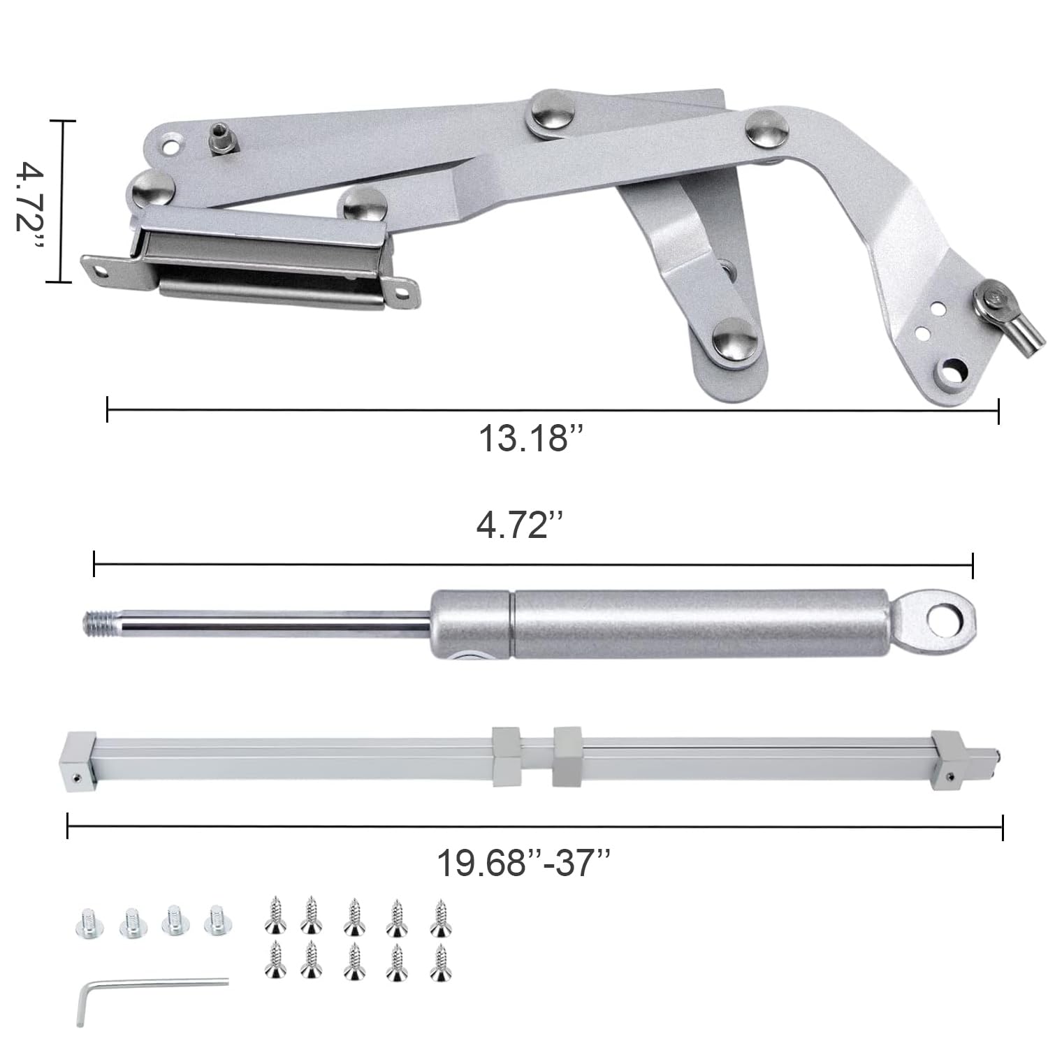 GYKLE Cabinet Door Hinges, Folding Lift up Top Table Vertical Swing Lift Up Stay Pneumatic Arm Kitchen Mechanism Hinges Durable Silent