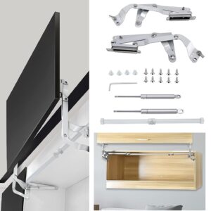 GYKLE Cabinet Door Hinges, Folding Lift up Top Table Vertical Swing Lift Up Stay Pneumatic Arm Kitchen Mechanism Hinges Durable Silent