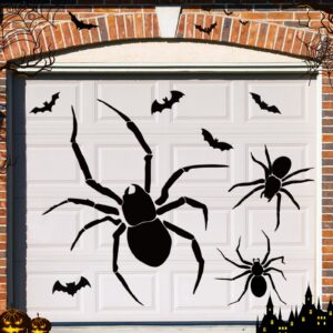bememo 8 pieces halloween garage door magnets spider bats magnetic garage sticker decor black halloween diy garage magnets reusable refrigerator car decal waterproof magnet for halloween decor