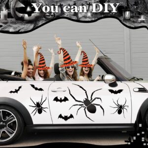 Bememo 8 Pieces Halloween Garage Door Magnets Spider Bats Magnetic Garage Sticker Decor Black Halloween DIY Garage Magnets Reusable Refrigerator Car Decal Waterproof Magnet for Halloween Decor