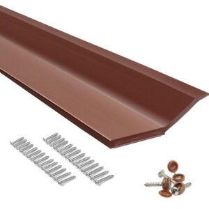 fosluoc garage door seal top and sides seal strip brown 34.4ft rubber weather stripping replacement soft and hard composite, weatherproofing universal sealing professional.