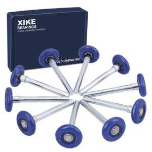 xike 10 pack blue 2" nylon garage door roller 4" stem, quiet/durable and high load, use 6200-2rs double seals precision bearings.