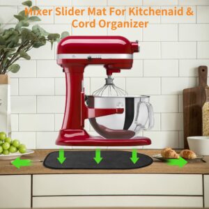 Sliding Mat for Kitchenaid Mixer, Mover Mat Pad for 5-8Qt Bowl Lift Stand Mixer, Kitchen Appliance Slider Compatible for Pro 600 Stand Mixer with Grey Kitchen Accessory, Kitchen Aid Mixer Accessories