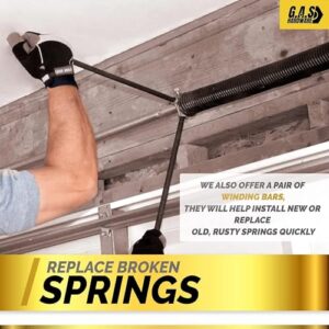 Garage Door Torsion Springs 207x1.75x24 includes 1” Nylon Bushing, Gloves, and Winding Bars for Left and Right Side of Garage Door Precision E-Coating 5-Year Warranty Min. 30,000 Cycles (Pair)