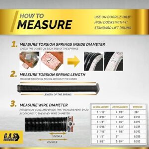 Garage Door Torsion Springs 207x1.75x24 includes 1” Nylon Bushing, Gloves, and Winding Bars for Left and Right Side of Garage Door Precision E-Coating 5-Year Warranty Min. 30,000 Cycles (Pair)