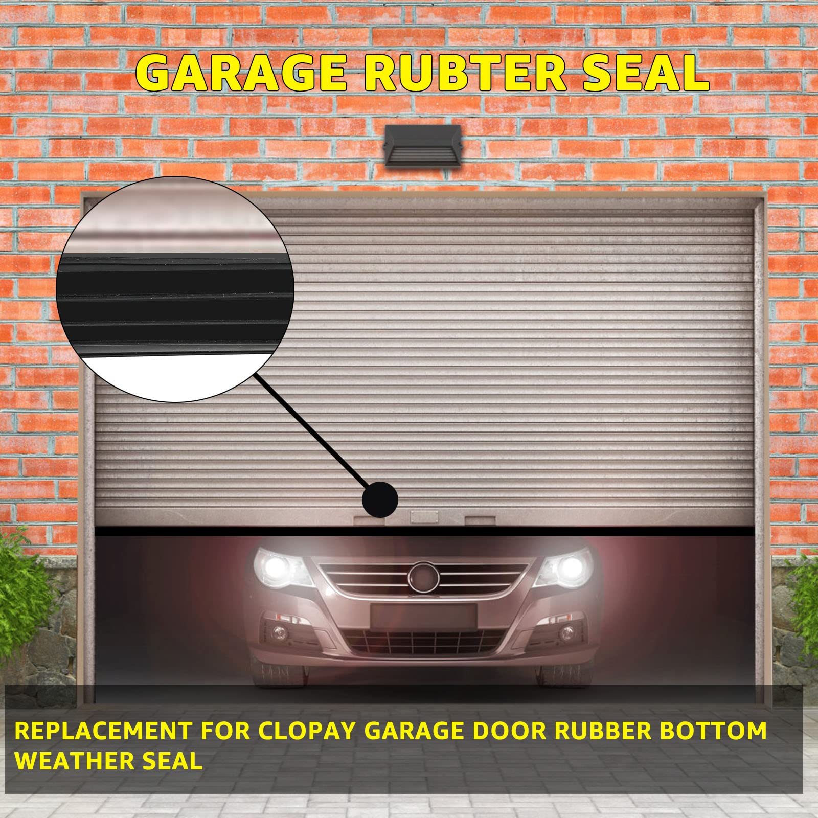 9 feet Seal Replacement for Clopay Garage Door Rubber Bottom Weather Seal for Weather Stripping Fit 9 FT Wide Doors