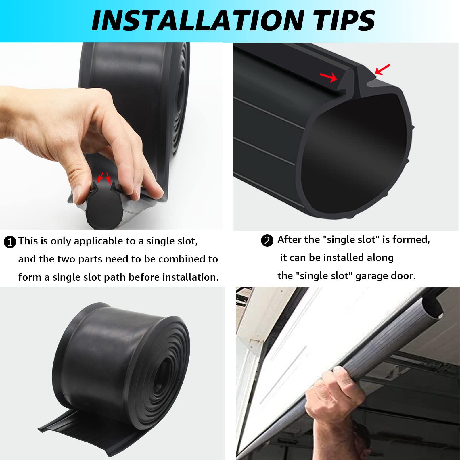 9 feet Seal Replacement for Clopay Garage Door Rubber Bottom Weather Seal for Weather Stripping Fit 9 FT Wide Doors