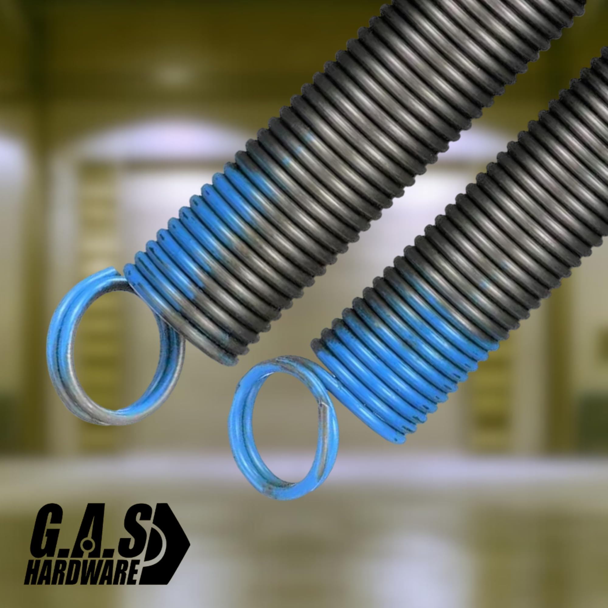 G.A.S Hardware 90 lb. Heavy-Duty Double-Looped Garage Door Extension Spring (2-Pack) -L. Blue | Springs for Garage Door Replacement Hardware Repair | Extension Springs