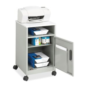 Safco Products 1871GR Compact Machine Stand with Single Door Storage, Gray