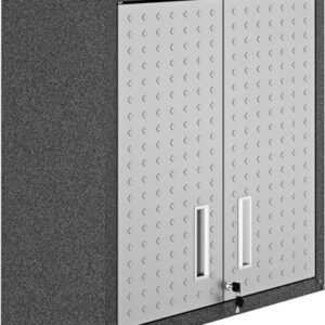 Manhattan Comfort Fortress Floating Storage, Modern Stainless-Steel Garage Cabinet, Small, Grey