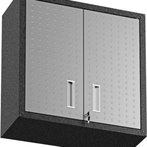 Manhattan Comfort Fortress Floating Storage, Modern Stainless-Steel Garage Cabinet, Small, Grey