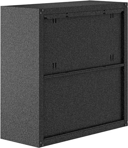 Manhattan Comfort Fortress Floating Storage, Modern Stainless-Steel Garage Cabinet, Small, Grey