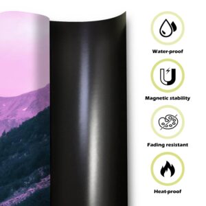 Dishwasher Magnet Cover Beautiful Mystic Mountains Landscape Alpine Morning Violet Pink Light Magnetic Refrigerator Stickers Decorative Appliance Cover Fridge Panels Metal Door Garage 23x26in