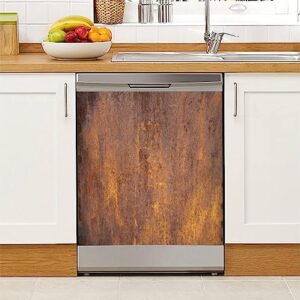 dishwasher magnet cover rusty texture distressed style magnetic refrigerator stickers decorative appliance cover fridge panels metal door garage 23x26in