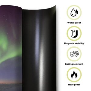 Dishwasher Magnet Cover Active Green Purple Borealis Reflection Shiny Winter ice Road Canada Magnetic Refrigerator Stickers Decorative Appliance Cover Fridge Panels Metal Door Garage 23x26in