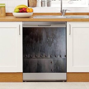 dishwasher magnet cover aged metal wall distressed style magnetic refrigerator stickers farmhouse decorative appliance cover fridge panels metal door garage 23x26in