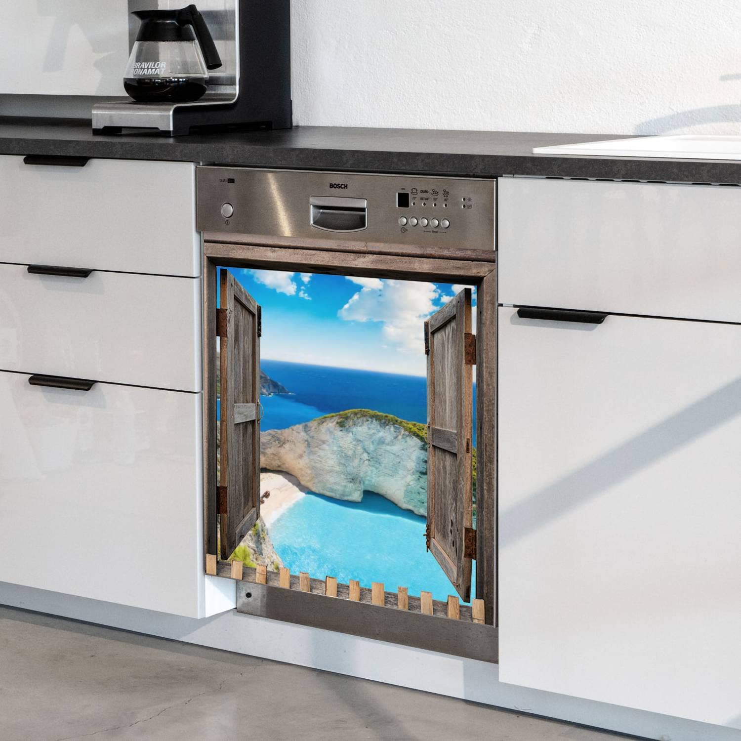 Dishwasher Magnet Cover Shipwreck Beach Navagio Zakynthos Greece Magnetic Refrigerator Stickers Decorative Appliance Cover Fridge Panels Metal Door Garage 23x26in