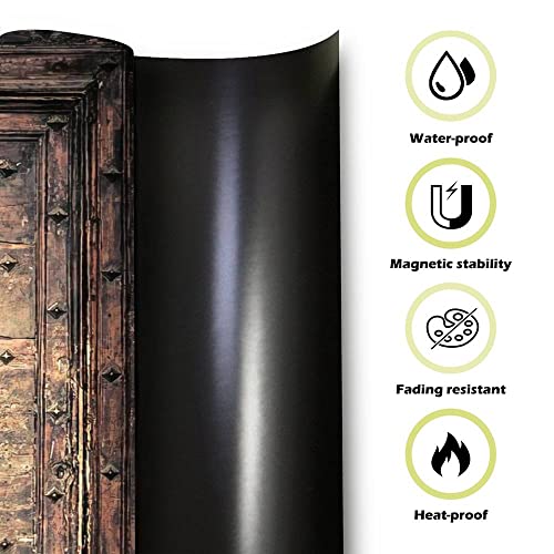 Dishwasher Magnet Cover Antique Wood Door Beautiful Medieval Landscape Magnetic Refrigerator Stickers Decorative Appliance Cover Fridge Panels Metal Door Garage 23x26in