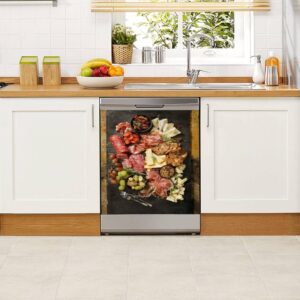 Dishwasher Magnet Cover Charcuterie Board Magnetic Refrigerator Stickers Decorative Appliance Cover Fridge Panels Metal Door Garage 23"Wx26"H