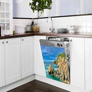 Dishwasher Magnet Cover La quebrada of Acapulco Magnetic Refrigerator Stickers Decorative Appliance Cover Fridge Panels Metal Door Garage 23"Wx26"H