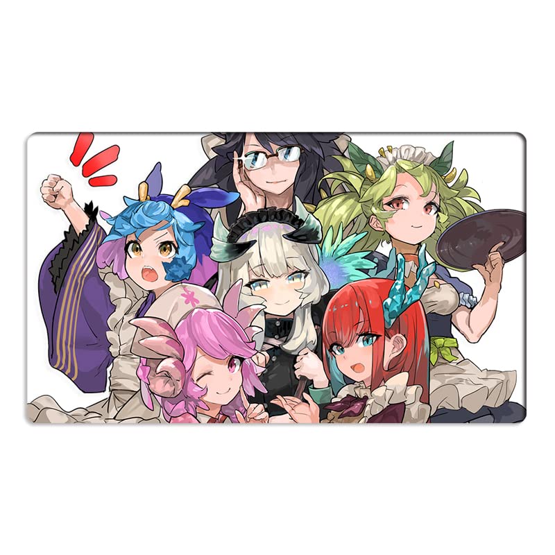 Mlikemat New Playmat Dragonmaid Deck TCG CCG OCG Trading Card Game Mat No Zones + Free Bag (ZD014-276-K)