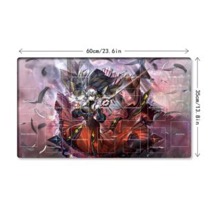 New Mlikemat Playmat Red Cartesia The Virtuous TCG CCG OCG Trading Card Game Mat with Zones + Free Bag (ZD014-346-A)