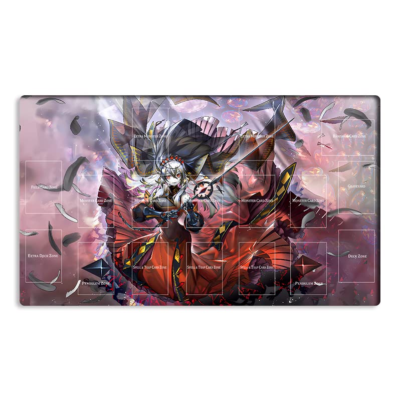 New Mlikemat Playmat Red Cartesia The Virtuous TCG CCG OCG Trading Card Game Mat with Zones + Free Bag (ZD014-346-A)