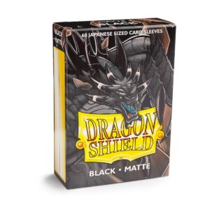 Arcane Tinman Dragon Shield Japanese Size Sleeves – Matte Black 60CT - Card Sleeves Smooth & Tough - Compatible with Pokemon, Yugioh, & More – TCG, OCG,ART11102