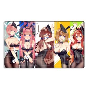 new wvicm playmat the quintessential quintuplets tcg ccg ocg trading card game mat with zones mouse pad desk mat + free bag (mp005-04-with zones)