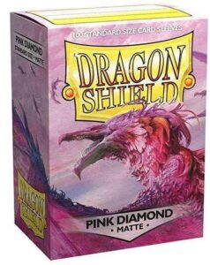 dragon shield standard size sleeves – matte pink diamond 100ct - card sleeves are smooth & tough - compatible with pokemon, yugioh, & magic the gathering card sleeves – mtg, tcg, ocg