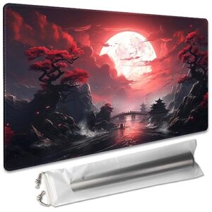 board game 14x24in tcg playmat compatible for ocg ccg rpg mtg playmats,mouse pad desk mats (blood moon secrets)