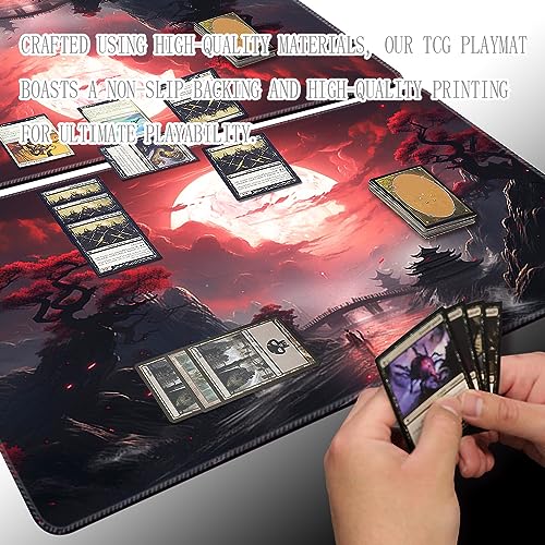 Board Game 14x24in TCG Playmat Compatible for OCG CCG RPG MTG Playmats,Mouse pad Desk Mats (Blood Moon Secrets)